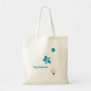 Bolso De Tela Personalizado de Madrina de Hada Textos y Flores