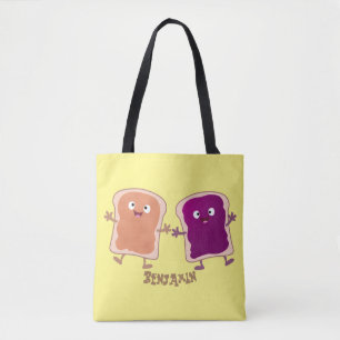 Bolso De Tela Personalizado de mantequilla de cacahuate y sandwi