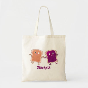 Bolso De Tela Personalizado de mantequilla de cacahuate y sandwi