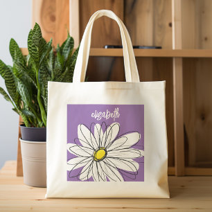 Bolso De Tela Personalizado de margarita y marrón amarilla