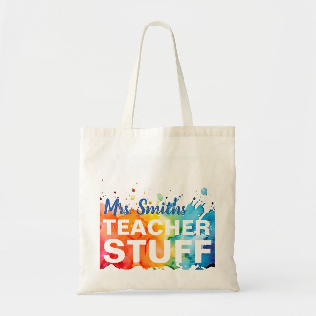 Bolso De Tela personalizado de material para profesores para la  (Frente)