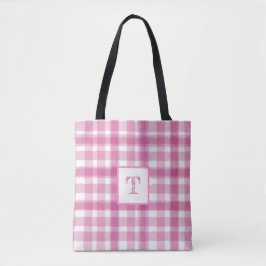 Bolso De Tela Personalizado de monograma rosado