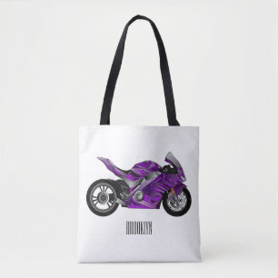 Bolso De Tela Personalizado de motocicleta Purple