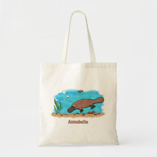 Bolso De Tela Personalizado de natación de Platypus Cute