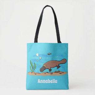 Bolso De Tela Personalizado de natación de Platypus Cute
