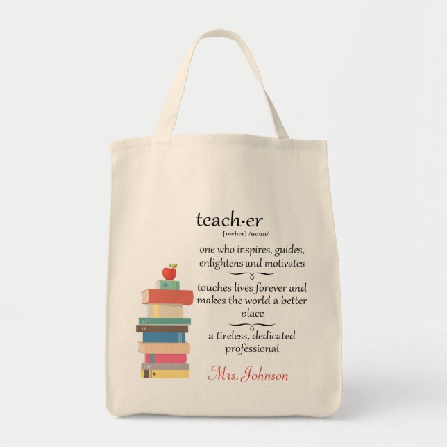Bolso De Tela Personalizado de nombres de Apple para la definici (Frente)