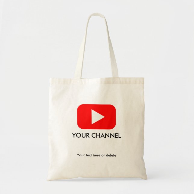Bolso De Tela Personalizado de nombres de canal de Youtube (Frente)