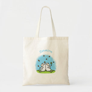 Bolso De Tela Personalizado de ovejas y mariposas