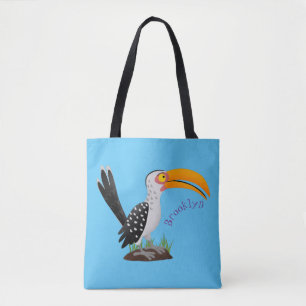 Bolso De Tela Personalizado de pájaro safari de buey amarillo di