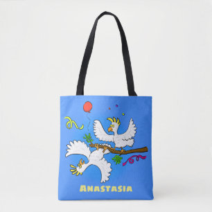 Bolso De Tela Personalizado de pájaros de cacatúa graciosa