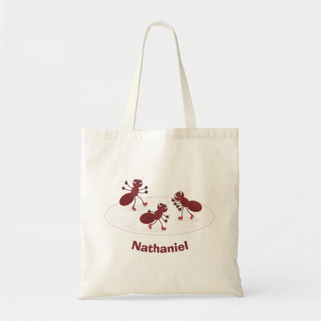Bolso De Tela Personalizado de patinaje sobre hielo de hormigas  (Frente)