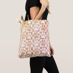 Bolso De Tela Personalizado De Patrón De Vintage En Cuadrados