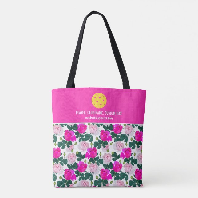 Bolso De Tela Personalizado De Patrón Floral Rosa Rosa Rosa Pick (Reverso)