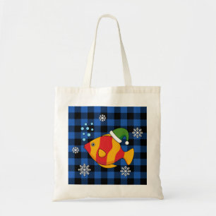 Bolso De Tela Personalizado de peces tropicales de Navidad en pa