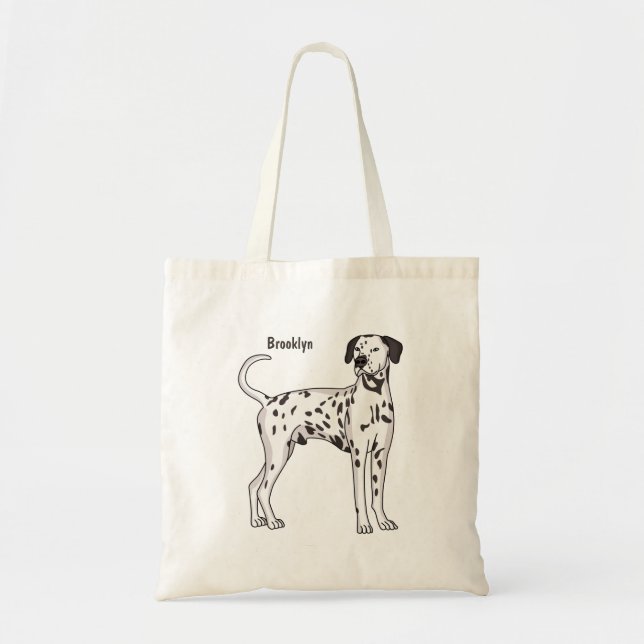 Bolso De Tela Personalizado de perro dalmatiano (Frente)