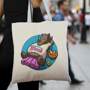 Bolso De Tela Personalizado de piscina de rinocerontes divertido