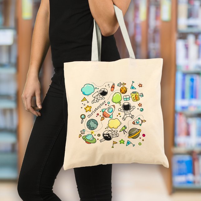 Bolso De Tela Personalizado de Planetas Espaciales Astronautas C (Subido por el creador)