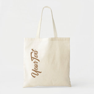 Bolso De Tela Personalizado de plantilla marrón claro de texto m