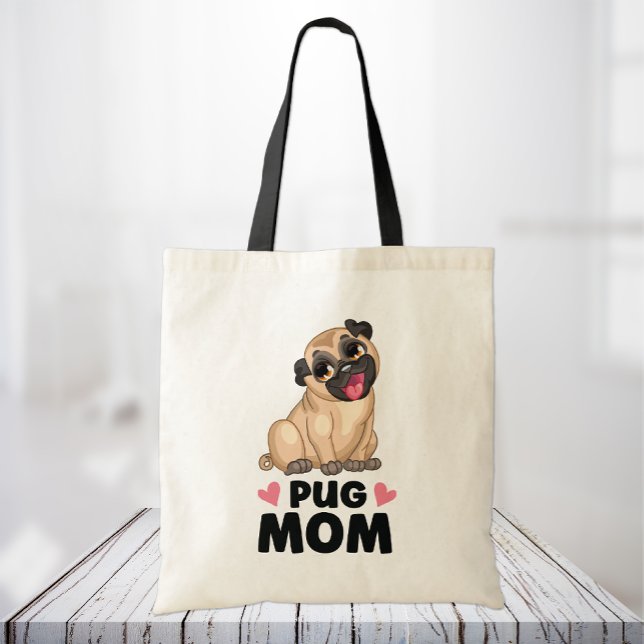 Bolso De Tela Personalizado de pug pug pupy Perro Lover Funny Pu (Subido por el creador)