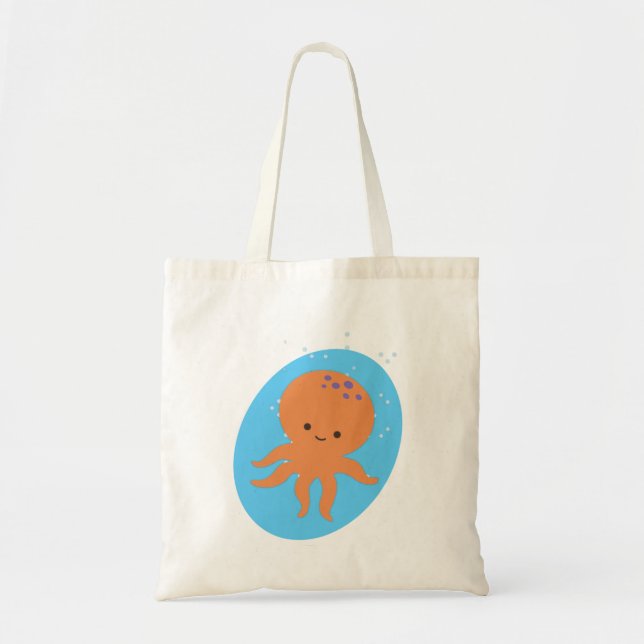 Bolso De Tela Personalizado de pulpo cutáneo (Frente)