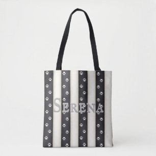 Bolso De Tela Personalizado de rayas negras y blancas