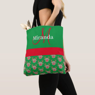 Bolso De Tela Personalizado de renos Navidades cutáneos Monogram