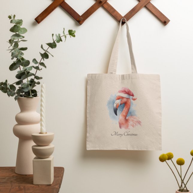 Bolso De Tela Personalizado de Santa Claus Snowbird Flamingo (Subido por el creador)