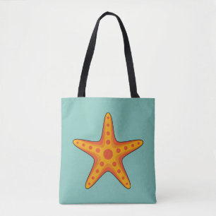 Bolso De Tela Personalizado de Starfish Naranja Cute