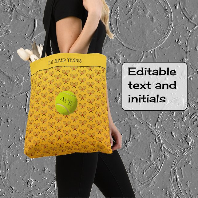 Bolso De Tela Personalizado de tenis naranja con estampado amari (Pattern print on both sides; text on the front)