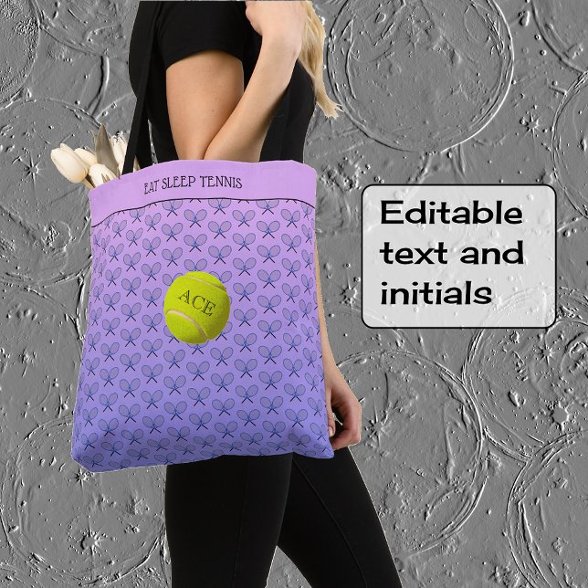 Bolso De Tela Personalizado de tenis texto con estampado azul ro (Subido por el creador)