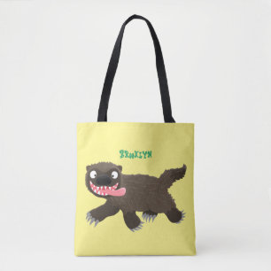 Bolso De Tela Personalizado de un animal lobverino hambriento