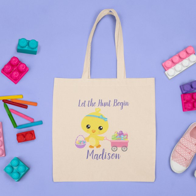 Bolso De Tela Personalizado Dejar que la caza comience el huevo  (Subido por el creador)