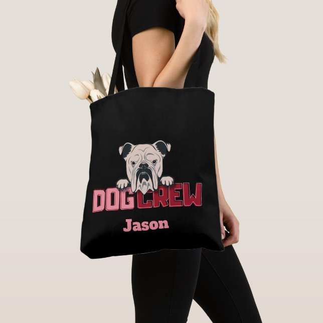 Bolso De Tela Personalizado del Bulldog de la tripulación de per (Detalle)