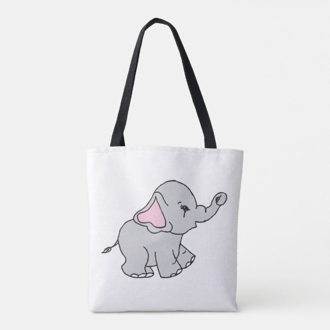 Bolso De Tela Personalizado del Elefante del Patrón de Elefantes (Reverso)