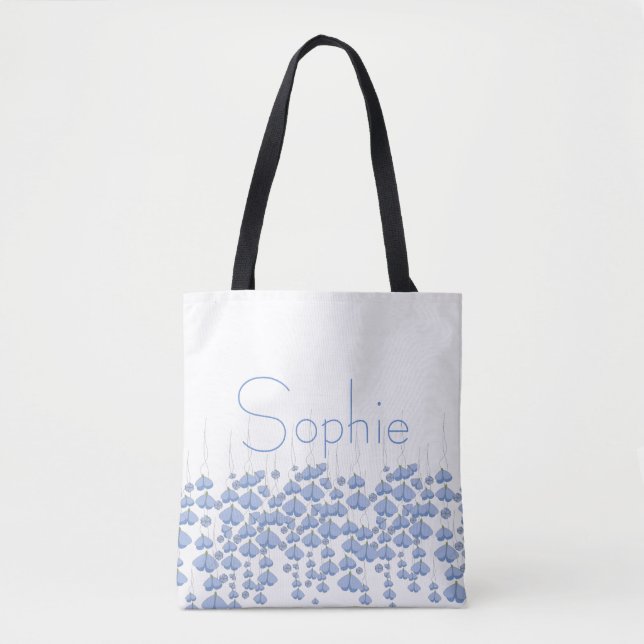 Bolso De Tela Personalizado del enjambre de mariposa azul (Anverso)