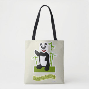 Bolso De Tela Personalizado del oso panda-monium feliz