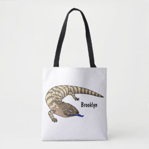 Bolso De Tela Personalizado del reptil de lagarto de lengua azul