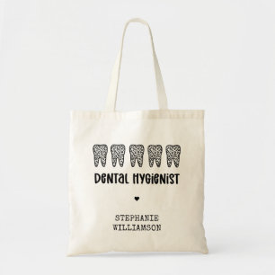 Bolso De Tela Personalizado Dental Hygienist Leoparst Print Teet