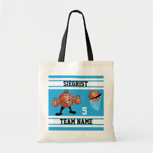Bolso De Tela Personalizado deportivo de baloncesto  Azul bebé