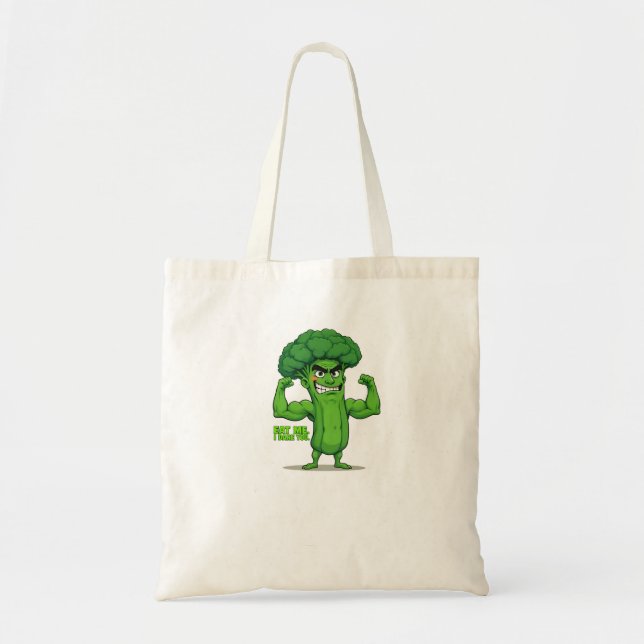 Bolso De Tela Personalizado divertida de Broccoli, Strand Veggie (Frente)