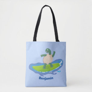 Bolso De Tela Personalizado divertida de la ola de tortugas