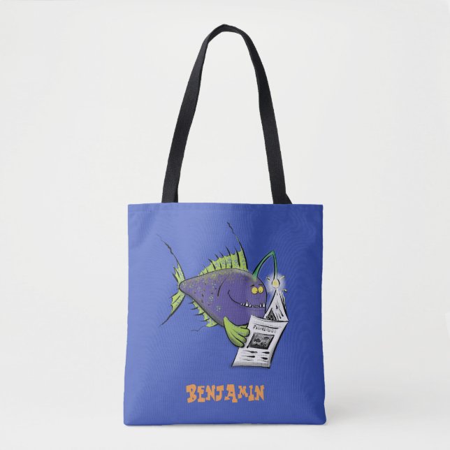 Bolso De Tela Personalizado divertida de pescados y mariscos (Anverso)