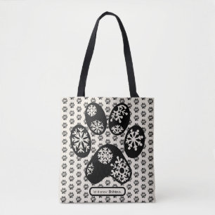 Bolso De Tela Personalizado DOG BREED Navidades Paw Snowflake Ni