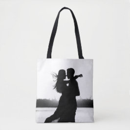 Bolso De Tela Personalizado Dos fotos lo hacen negro y blanco