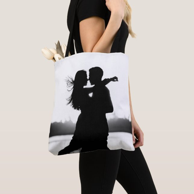 Bolso De Tela Personalizado Dos fotos lo hacen negro y blanco (Detalle)