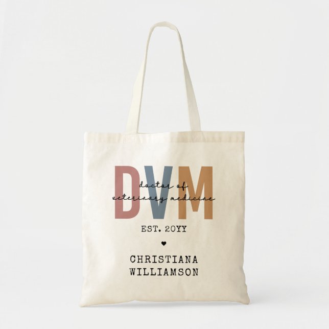 Bolso De Tela Personalizado DVM Médica de Regalos de Medicina Ve (Frente)