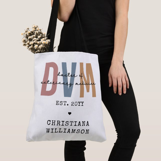 Bolso De Tela Personalizado DVM Médica de Regalos de Medicina Ve (Detalle)