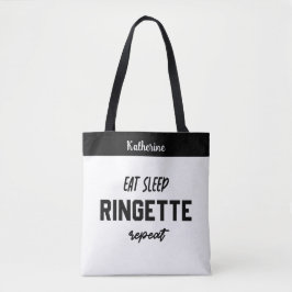 Bolso De Tela Personalizado Eat Sleep Ringette Repeat Ringette P