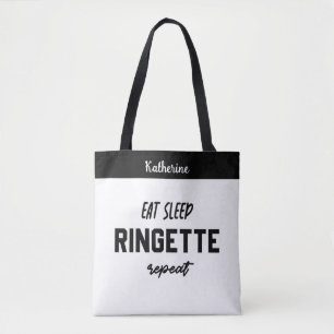 Bolso De Tela Personalizado Eat Sleep Ringette Repeat Ringette P
