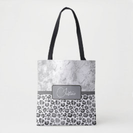 Bolso De Tela Personalizado el leopardo mudo Purpurinoso de márm